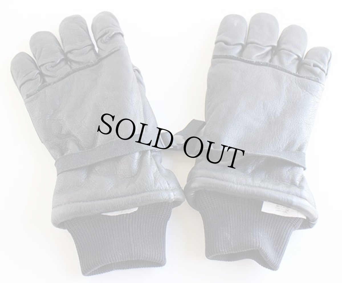 画像3: 00s 米軍 中綿入り レザーグローブ 黒 M★手袋 (3)