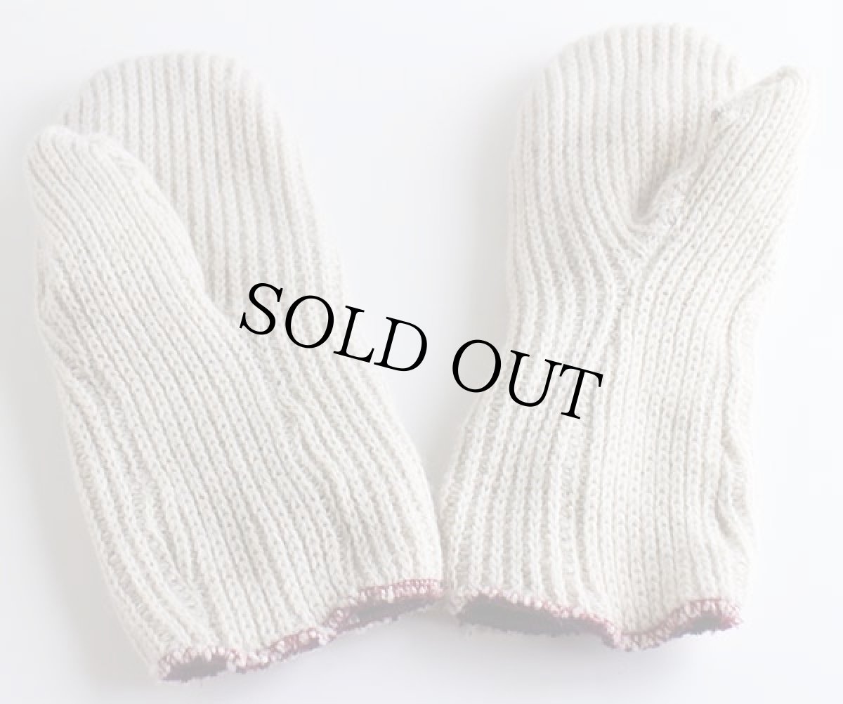 画像3: 90s USA製 Winona Knits ウール×コットン ニット ミトン グローブ ナチュラル L★手袋 (3)