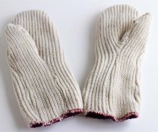 画像3: 90s USA製 Winona Knits ウール×コットン ニット ミトン グローブ ナチュラル L★手袋 (3)