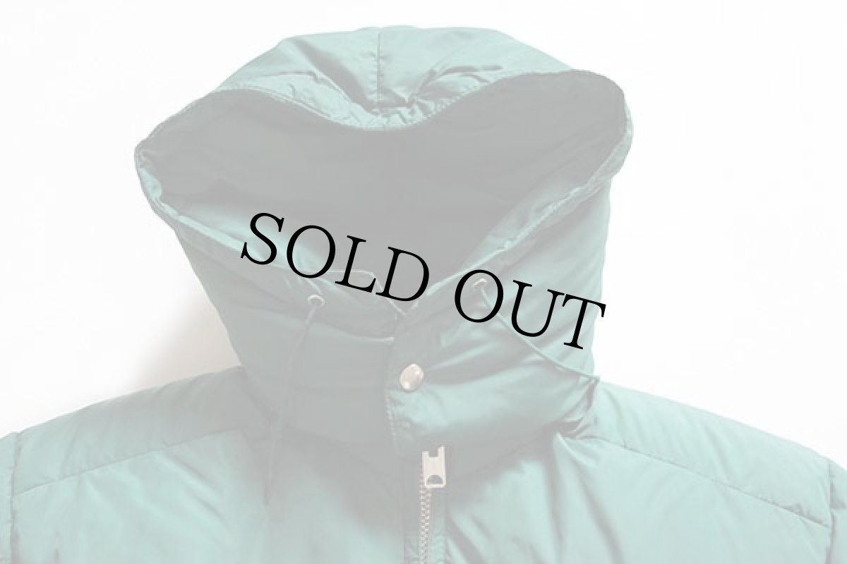 画像3: 70s Comfy フード付き ダウンジャケット 緑 S★パーカー (3)