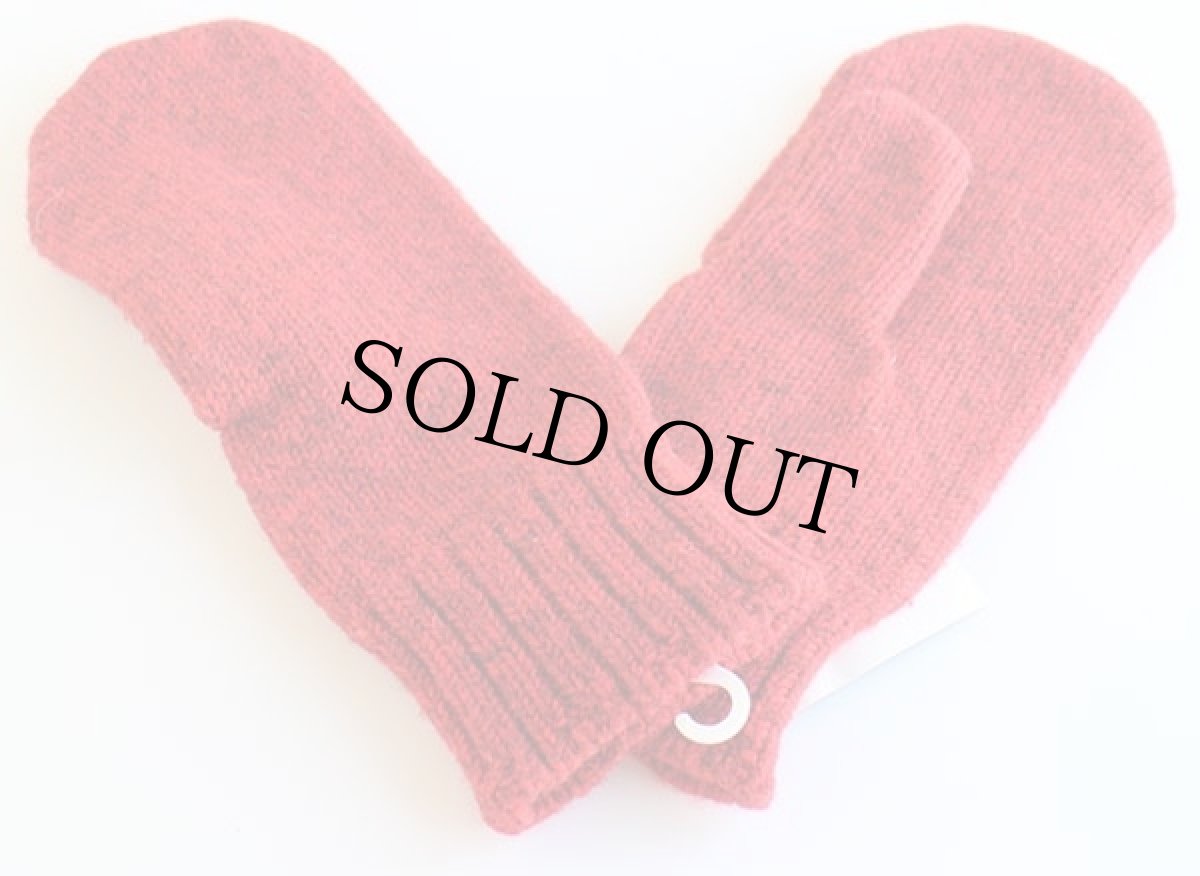 画像2: デッドストック★80s USA製 Wigwam RAGG MITT ウールニット ミトン グローブ 杢レッド M★手袋 (2)