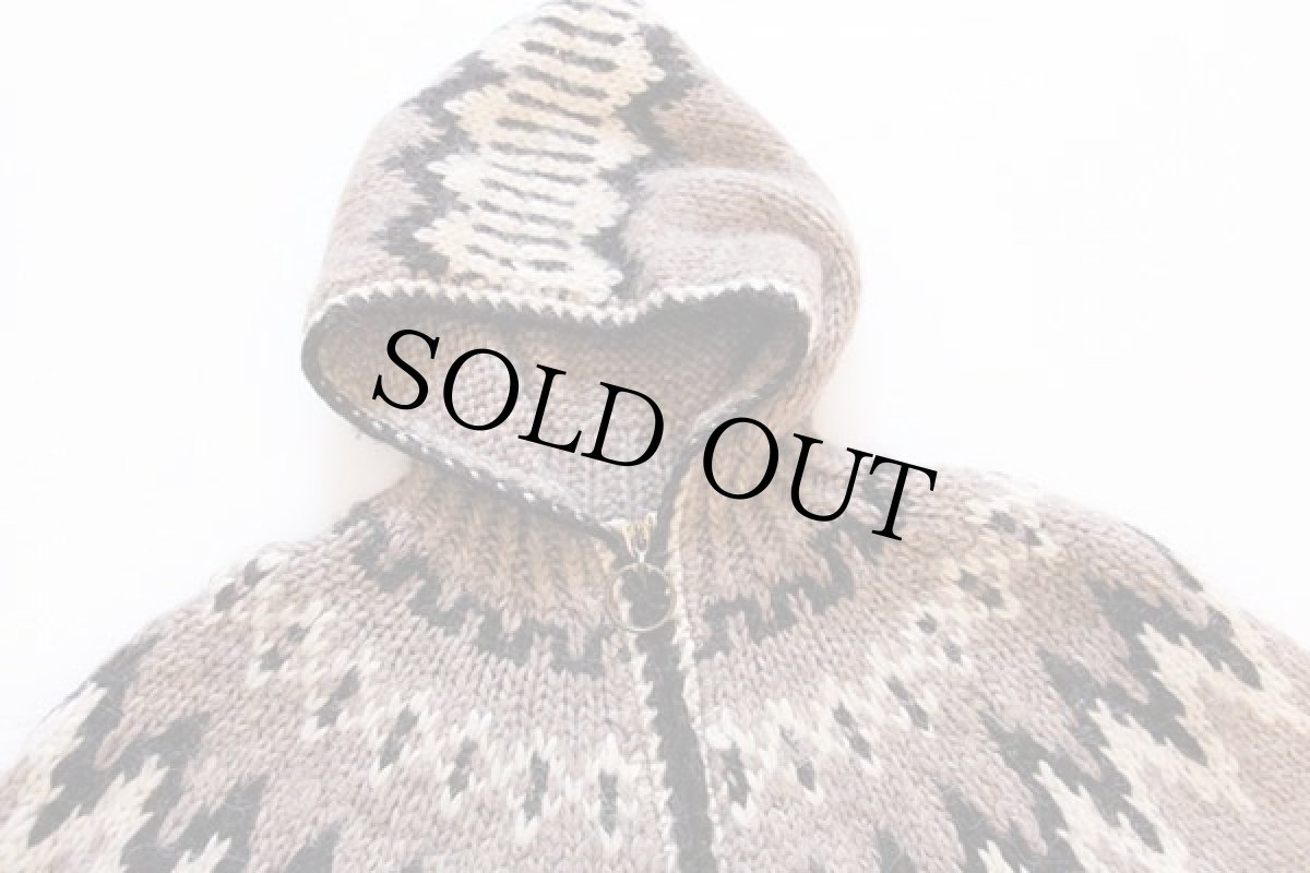 画像3: UNKNOWN 丸ヨーク ノルディック柄 アルパカ混 ウールニット ジップパーカー (3)