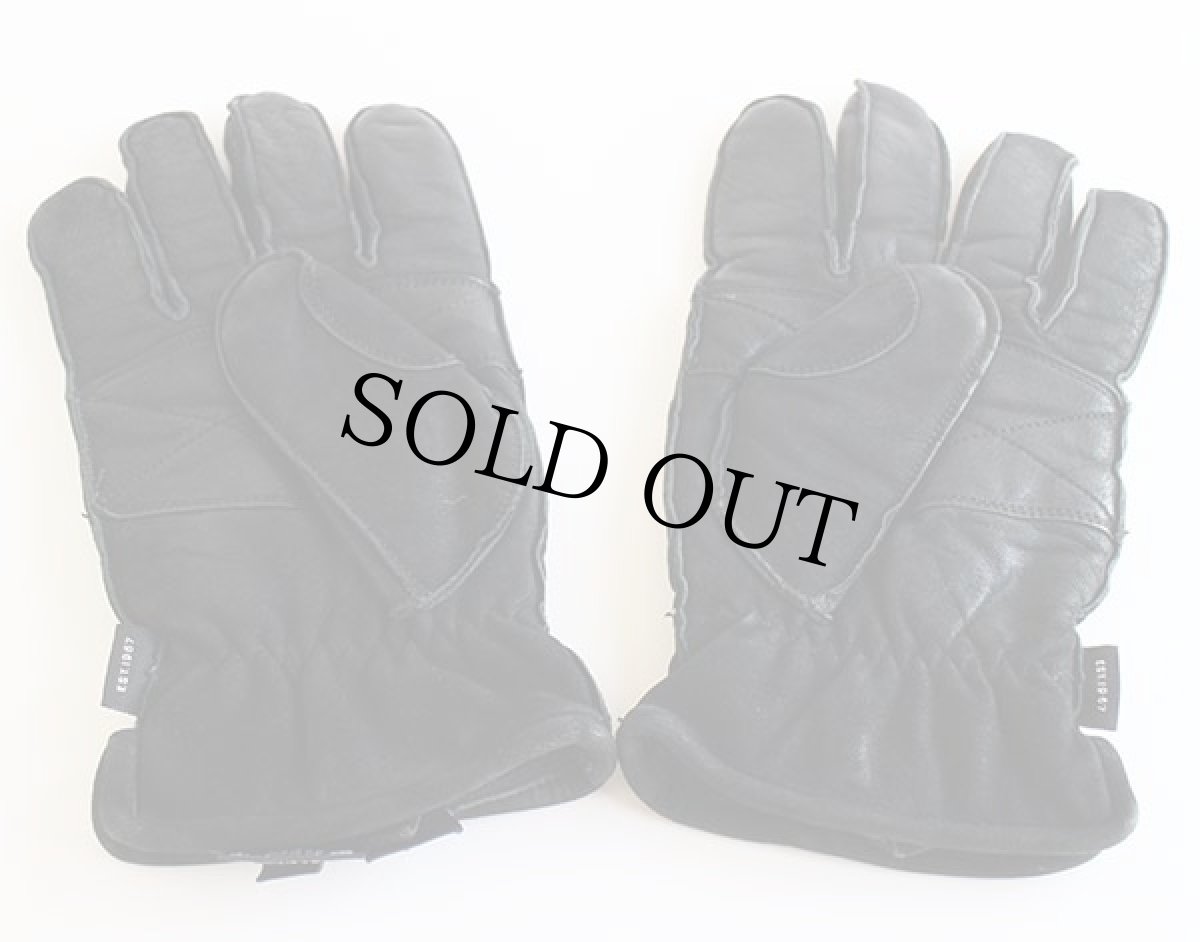 画像3: ポロ ラルフローレン Thinsulate中綿入り フリースライナー レザーグローブ 黒 L★手袋 (3)