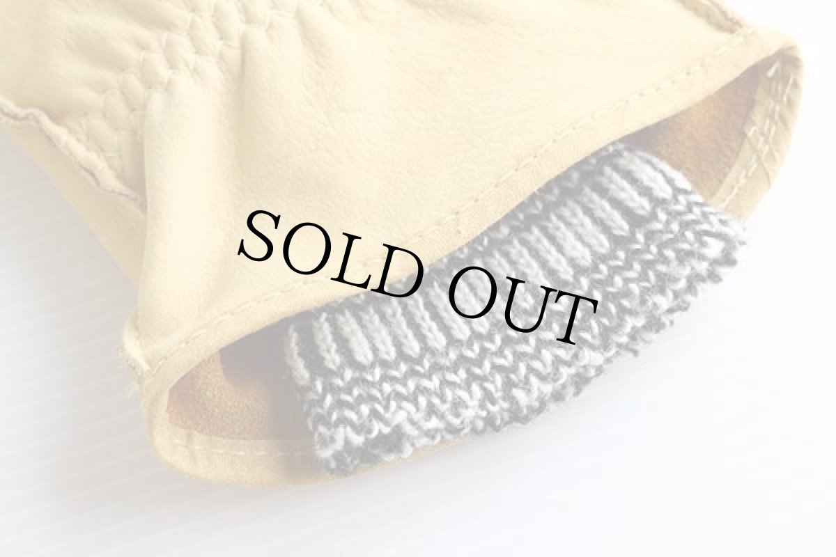 画像6: UNKNOWN ニットライナー付き ディアスキン レザー ミトン グローブ★手袋 (6)