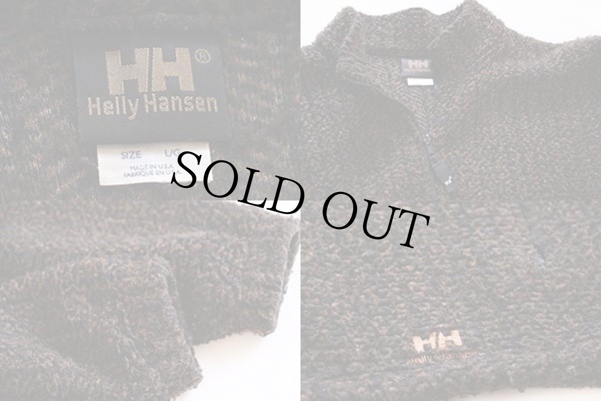 画像3: 90s USA製 HELLY HANSENヘリーハンセン ウール混 パイル フリースジャケット L (3)