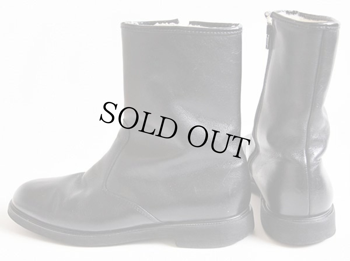 画像3: 80s USA製 Hush Puppiesハッシュパピー ボアライナー サイドジップ レザーブーツ 黒 9J (3)