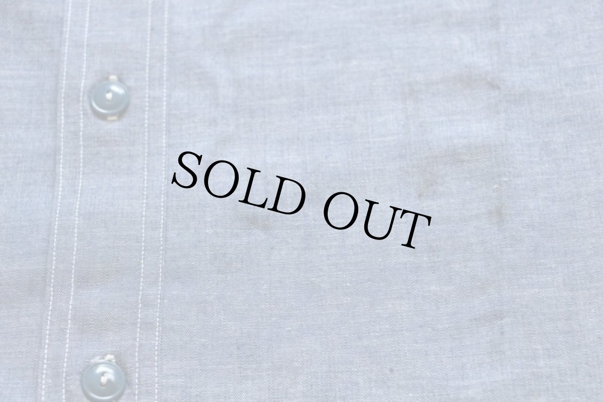 画像9: デッドストック★40s 米軍 U.S.NAVY M-43 マチ付き コットン シャンブレーシャツ 14.5 (9)