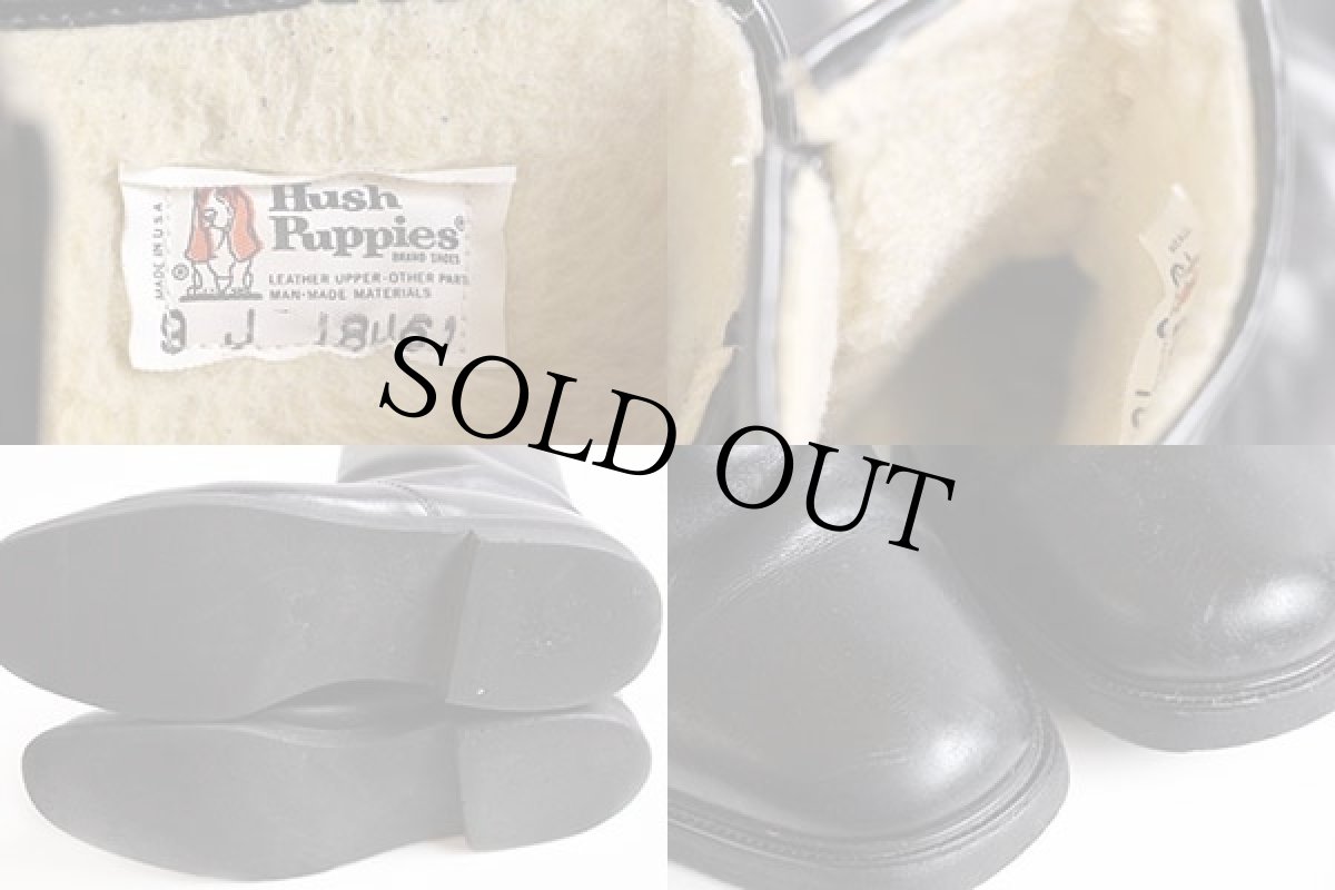 画像5: 80s USA製 Hush Puppiesハッシュパピー ボアライナー サイドジップ レザーブーツ 黒 9J (5)