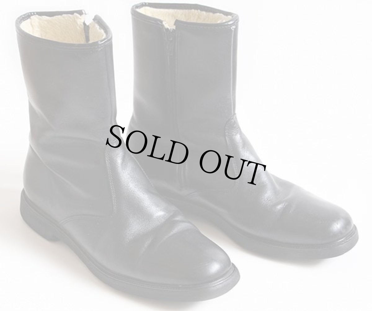 画像2: 80s USA製 Hush Puppiesハッシュパピー ボアライナー サイドジップ レザーブーツ 黒 9J (2)