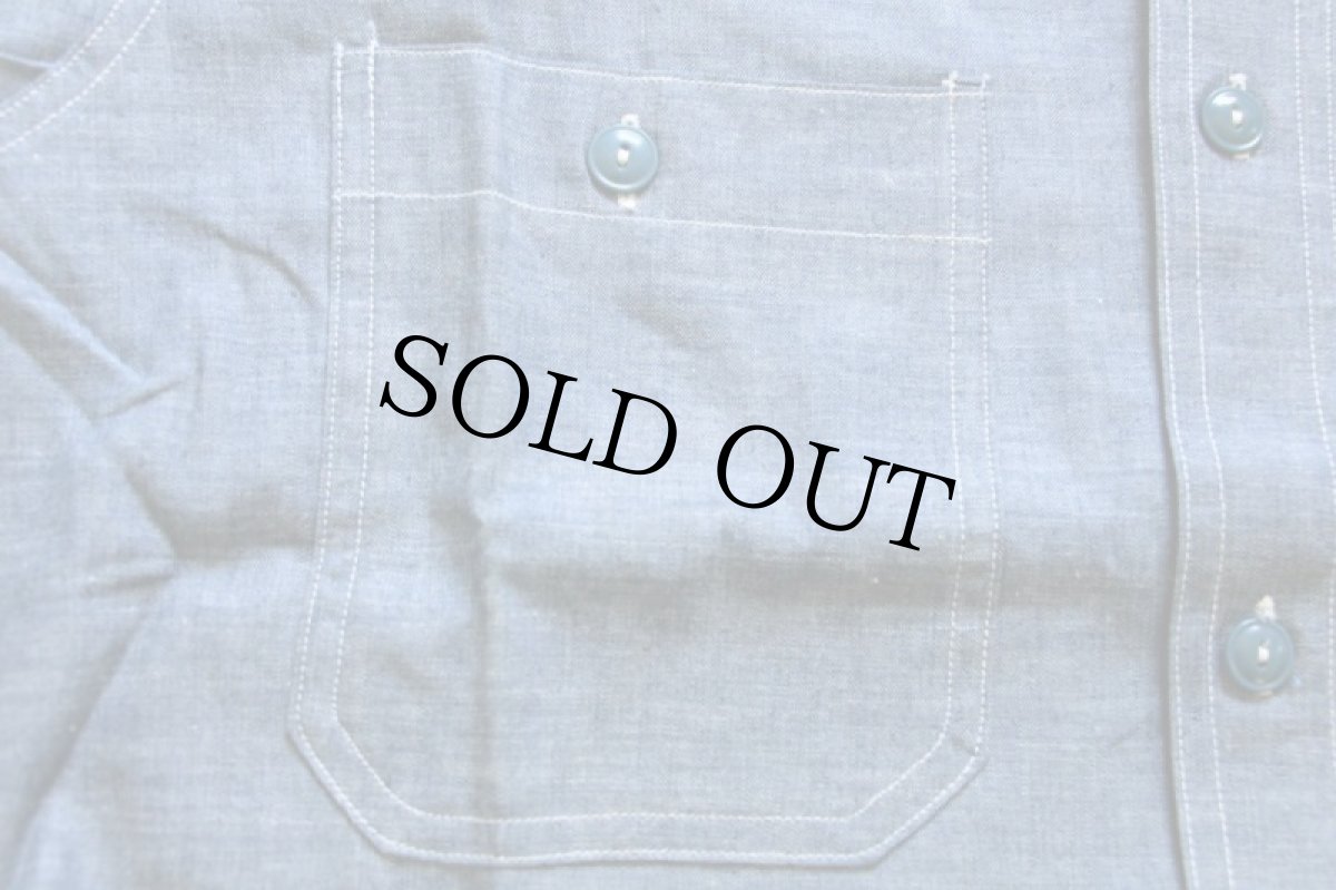 画像8: デッドストック★40s 米軍 U.S.NAVY M-43 マチ付き コットン シャンブレーシャツ 14.5 (8)