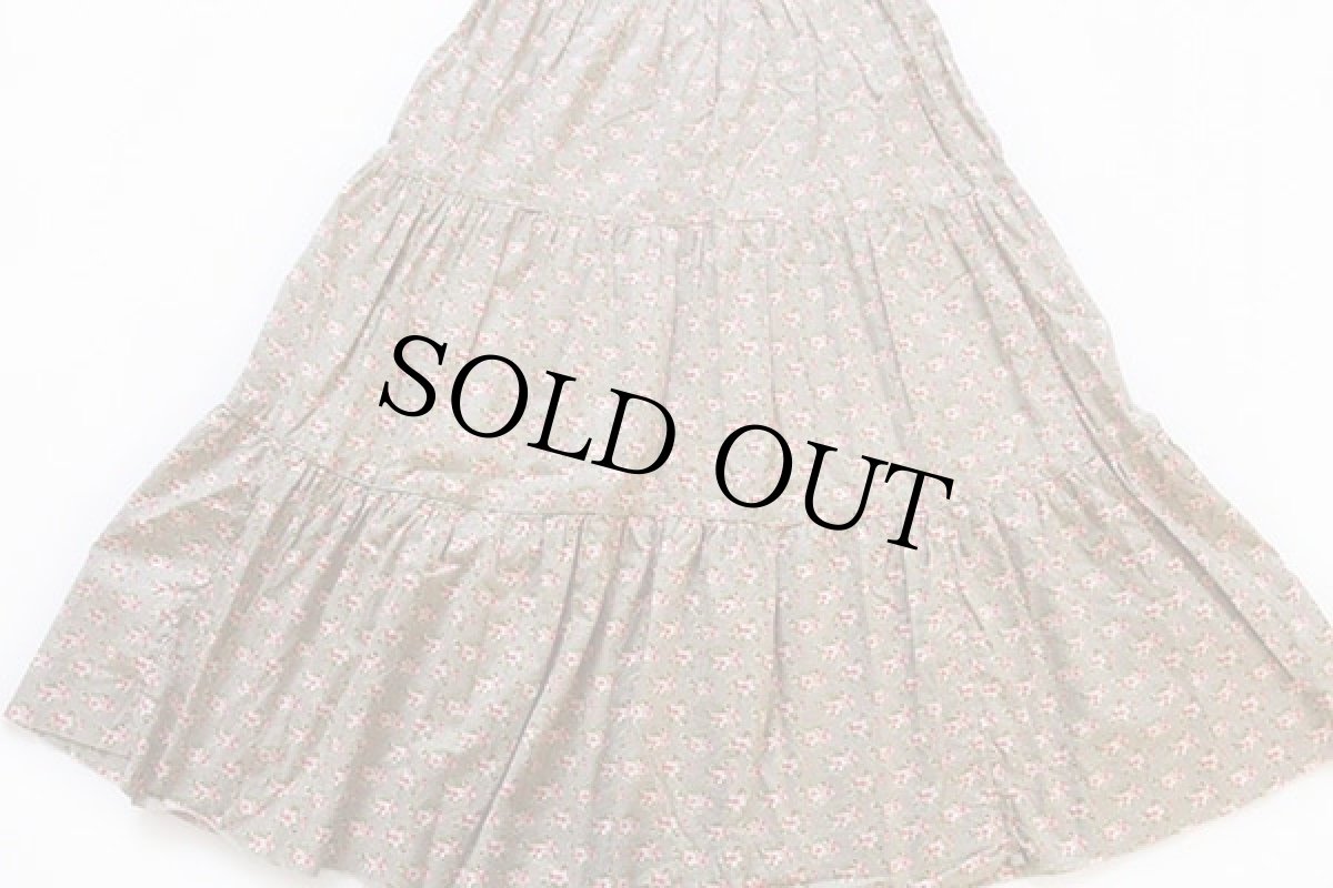 画像4: ビンテージ 花柄 パフスリーブ ワンピース&コーデュロイベスト セット (4)