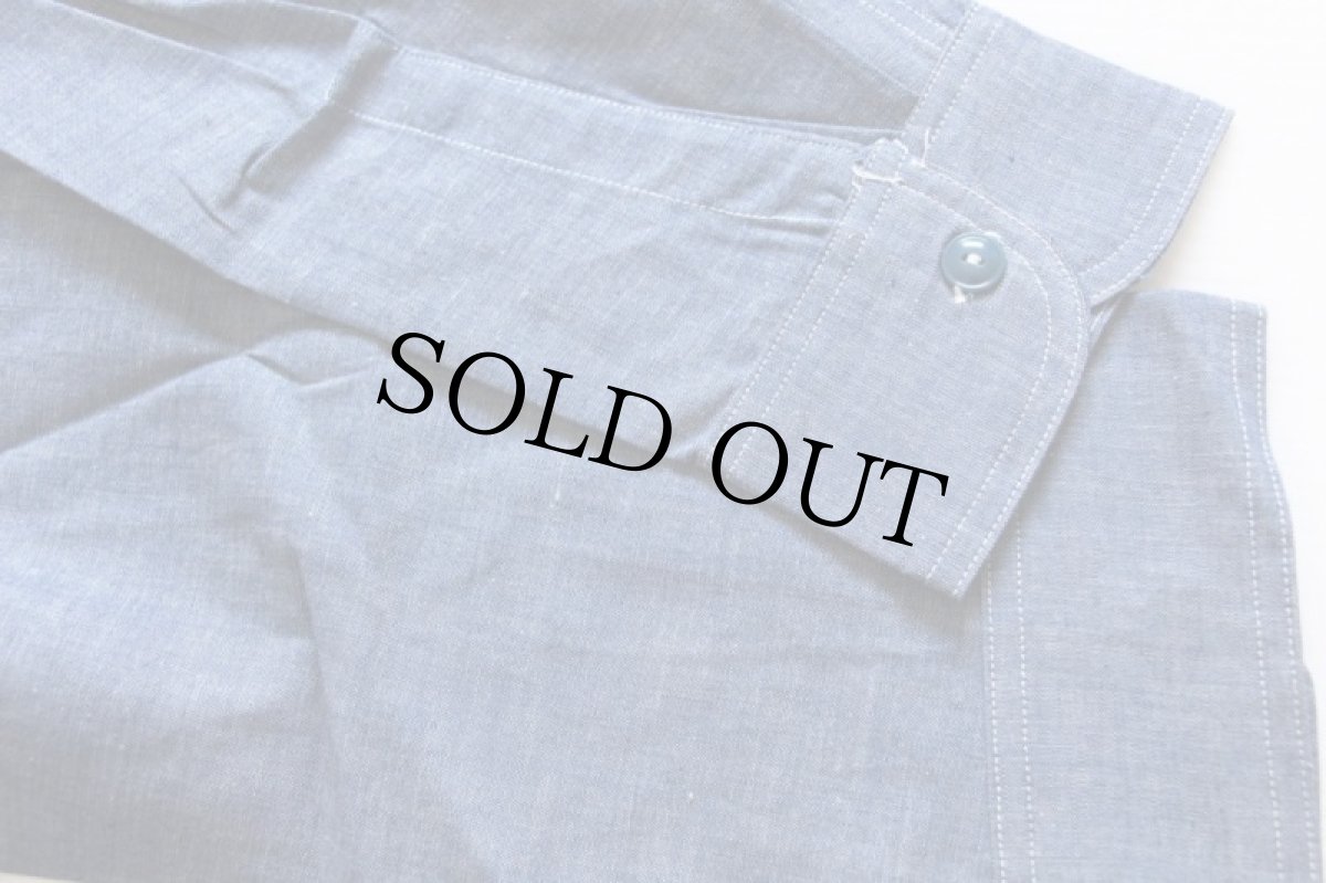 画像7: デッドストック★40s 米軍 U.S.NAVY M-43 マチ付き コットン シャンブレーシャツ 14.5 (7)