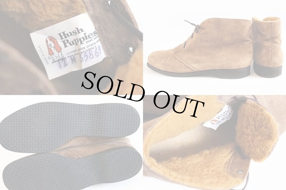 画像4: 80s USA製 Hush Puppiesハッシュパピー ボアライナー スエード レザー チャッカブーツ 茶 (4)