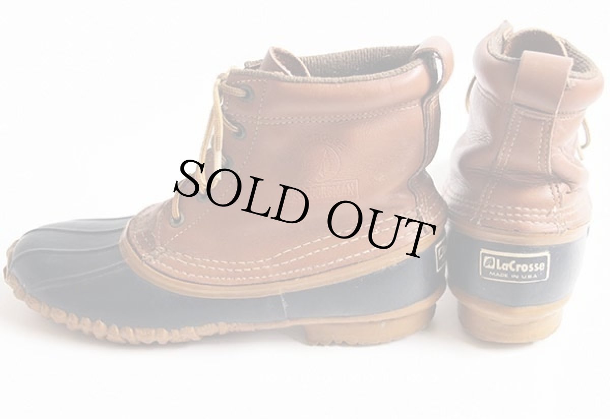 画像2: USA製 LaCrosseラクロス 5ホール ガムシューズ ブラウン×ネイビー★ビーンブーツ (2)