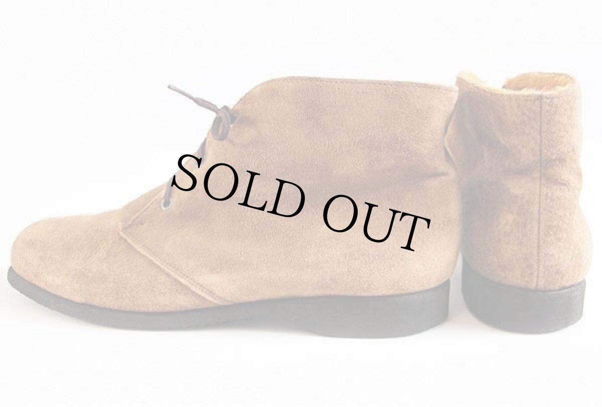 画像2: 80s USA製 Hush Puppiesハッシュパピー ボアライナー スエード レザー チャッカブーツ 茶 (2)