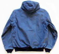 画像2: 80s USA製 carharttカーハート ダック地 アクティブジャケット パーカー 薄紺 L-T (2)