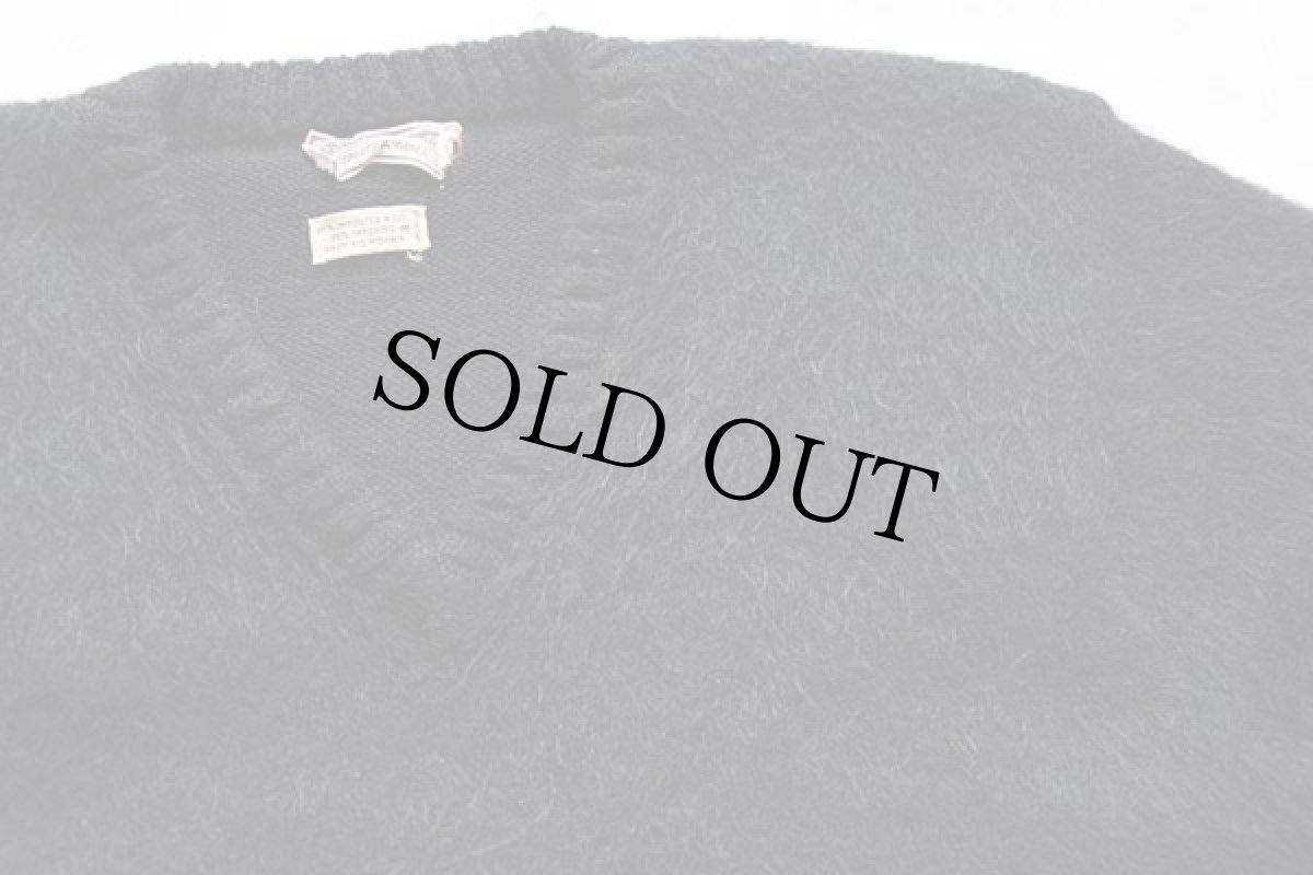 画像3: 60s MARSHALL FIELD&COMPANY Vネック キッドモヘヤ ニット セーター 黒 M (3)