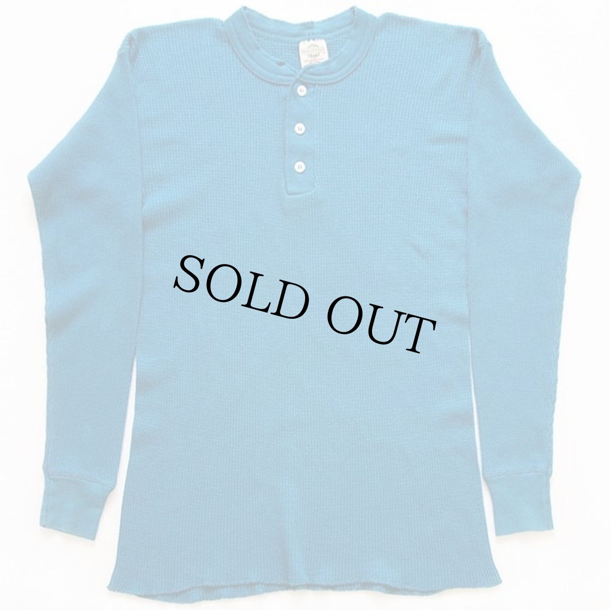 画像2: 90s USA製 NORTHWEST TERRITORY ヘンリーネック サーマルシャツ 青 XL (2)