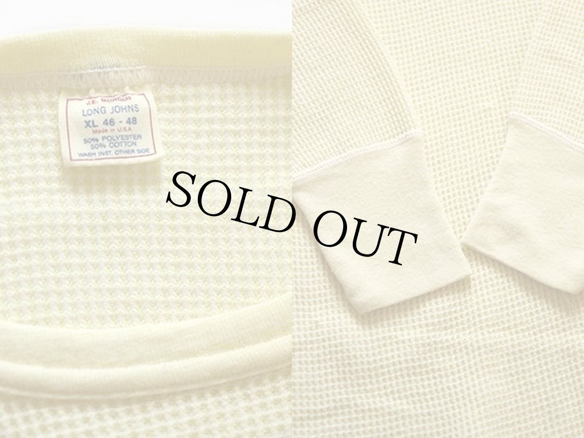 画像3: 80s USA製 J.E.MORGAN サーマルシャツ 後染め 黄 XL (3)