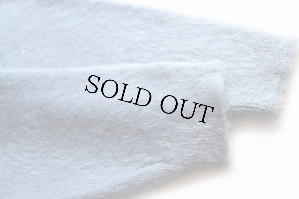 画像6: 60s USA製 CAMPUS 無地 モヘヤ ニット カーディガン 水色 L (6)