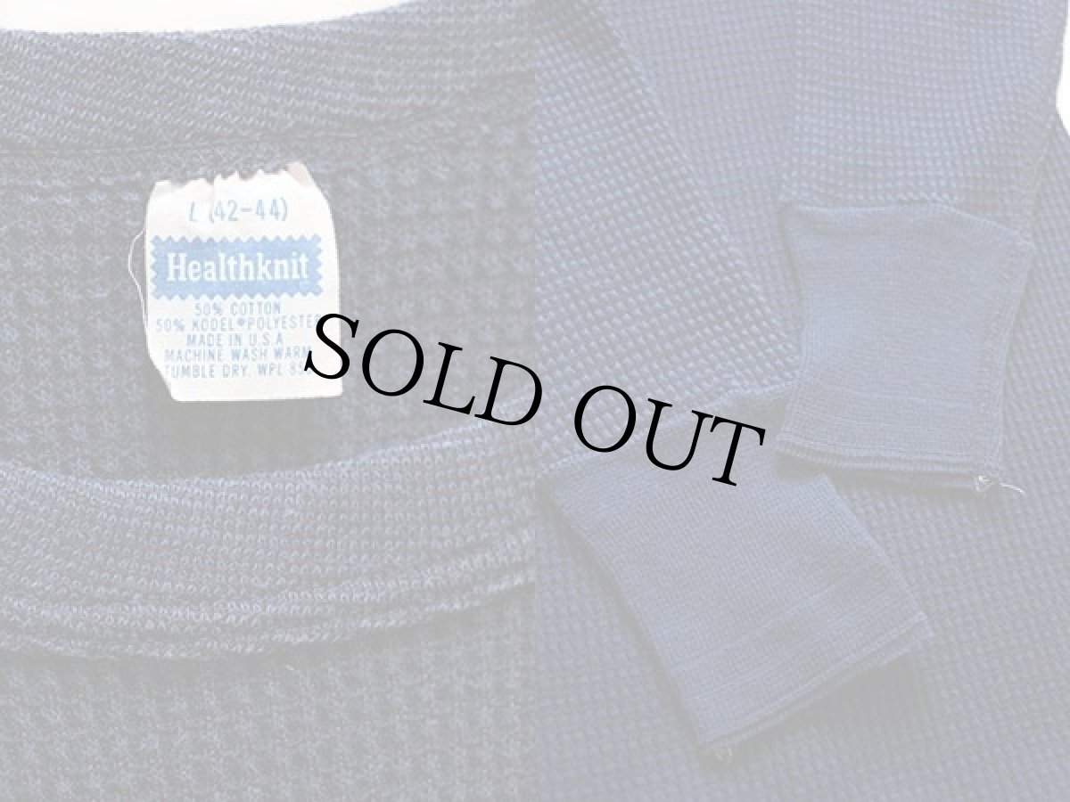 画像3: 70s USA製 Healthknit サーマルシャツ 紺 L (3)