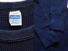 画像3: 70s USA製 Healthknit サーマルシャツ 紺 L (3)