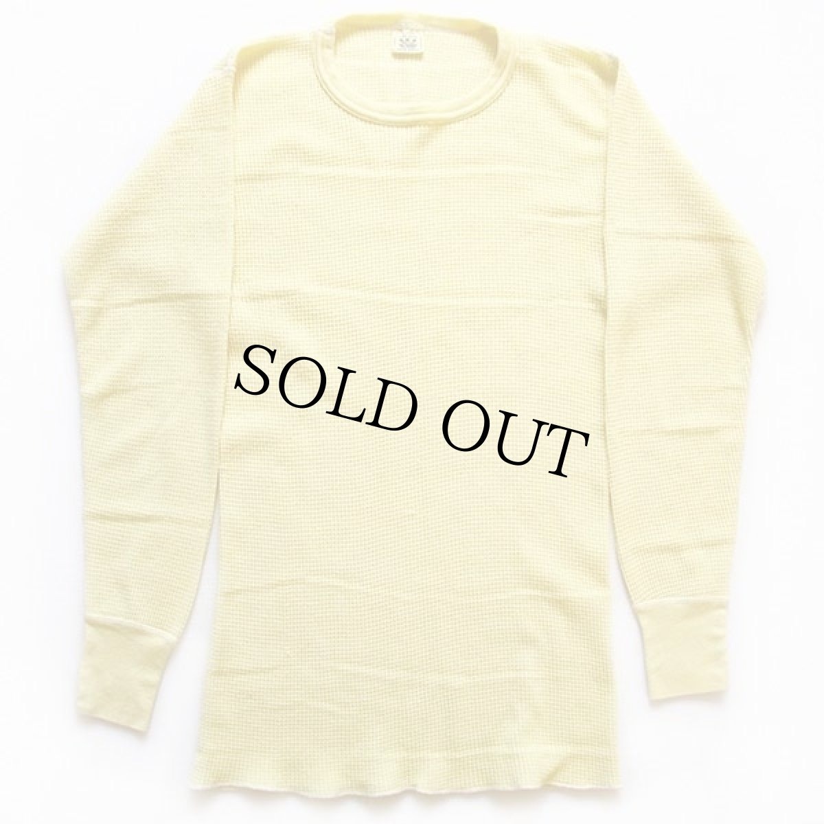 画像2: 80s USA製 J.E.MORGAN サーマルシャツ 後染め 黄 XL (2)