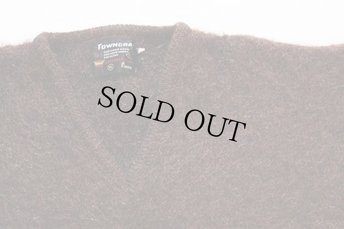 画像3: 60s Penneys TOWNCRAFT Vネック モヘヤ ニット セーター 焦げ茶 (3)