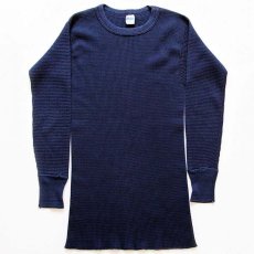 画像2: 70s USA製 Healthknit サーマルシャツ 紺 L (2)