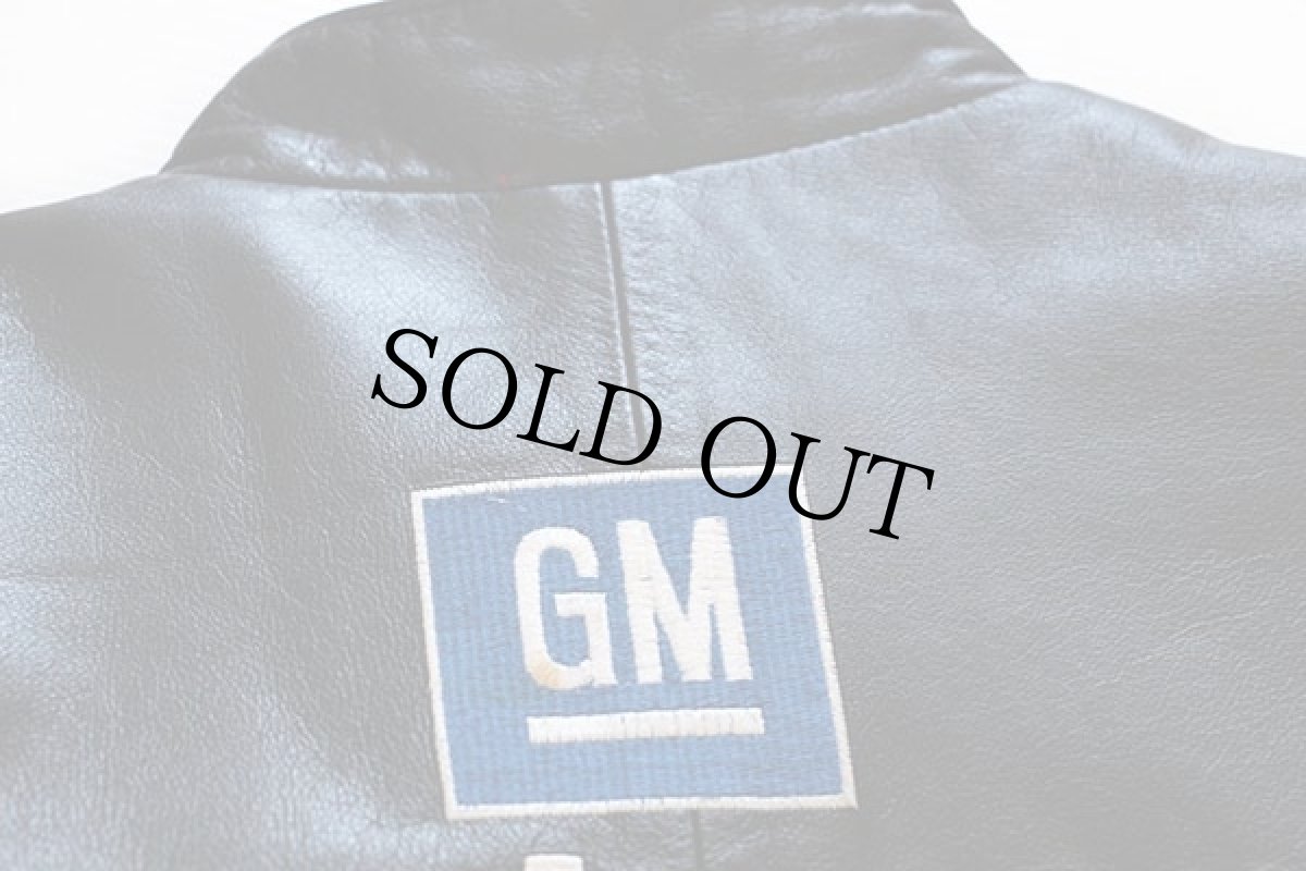 画像5: CHASE NASCAR GM Goodwrench SERVICE 刺繍&パッチ付き レザー レーシングジャケット 黒 XL (5)