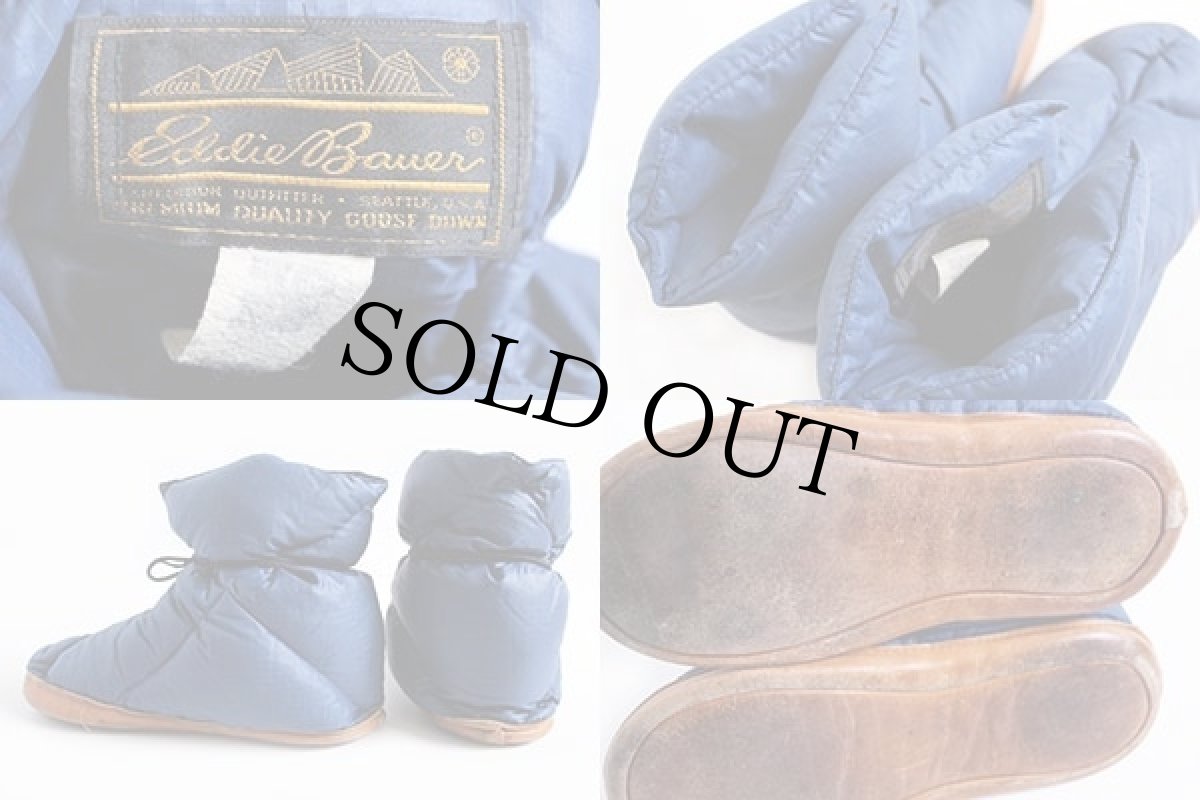 画像4: 70s EddieBauerエディーバウアー ダウン ルームシューズ 紺 (4)