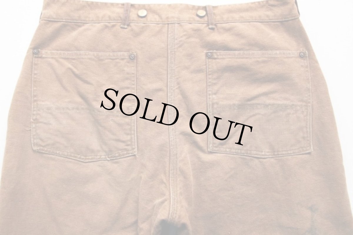 画像4: 50s carharttカーハート ハートタグ ブランケットライナー ダック地 ペインターパンツ 茶 w38 (4)