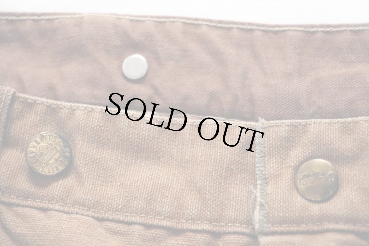 画像7: 50s carharttカーハート ハートタグ ブランケットライナー ダック地 ペインターパンツ 茶 w38 (7)