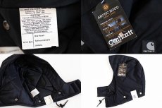 画像4: デッドストック★00s USA製 carharttカーハート ARCTIC HOOD キルティングライナー ナイロンフード 黒 (4)