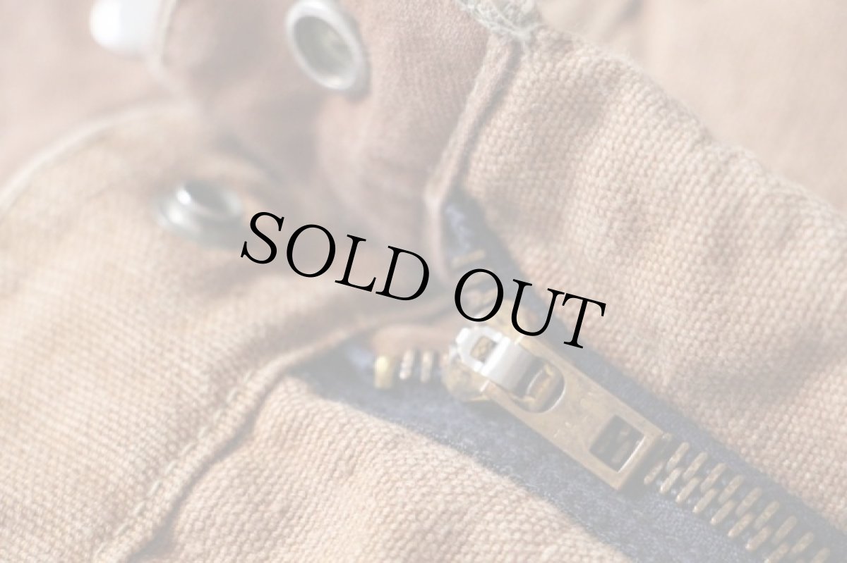 画像6: 50s carharttカーハート ハートタグ ブランケットライナー ダック地 ペインターパンツ 茶 w38 (6)