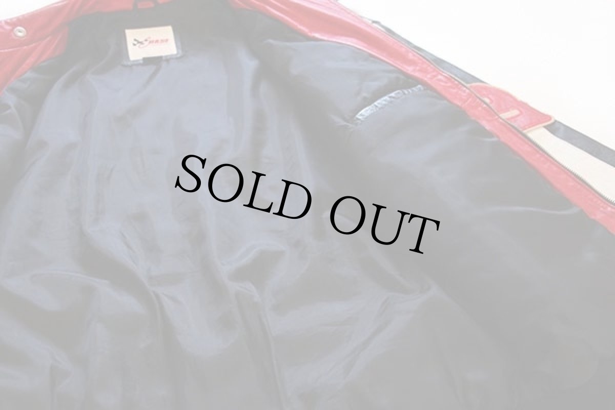 画像7: CHASE NASCAR GM Goodwrench SERVICE 刺繍&パッチ付き レザー レーシングジャケット 黒 XL (7)