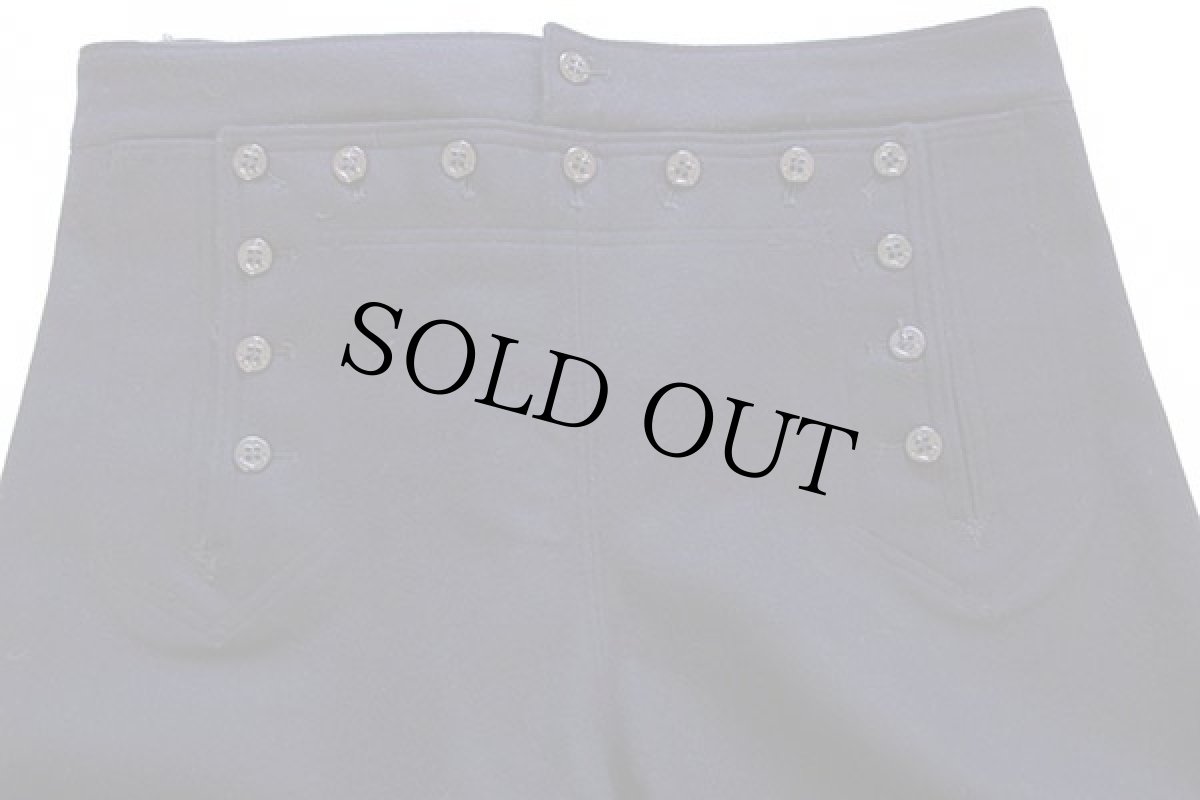 画像2: 60s 米軍 U.S.NAVY メルトン ウール セーラーパンツ 濃紺 36L (2)