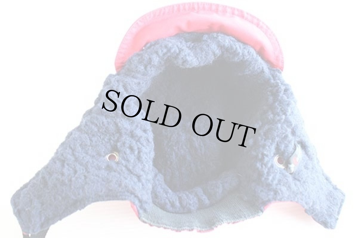 画像6: 90s JANSPORTジャンスポーツ パイル フリースライナー 耳当て付き ナイロンキャップ 赤 (6)