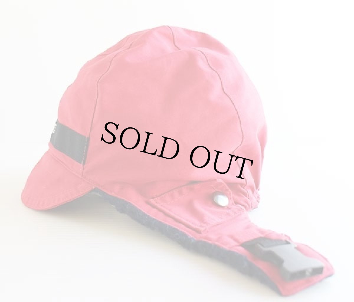 画像4: 90s JANSPORTジャンスポーツ パイル フリースライナー 耳当て付き ナイロンキャップ 赤 (4)