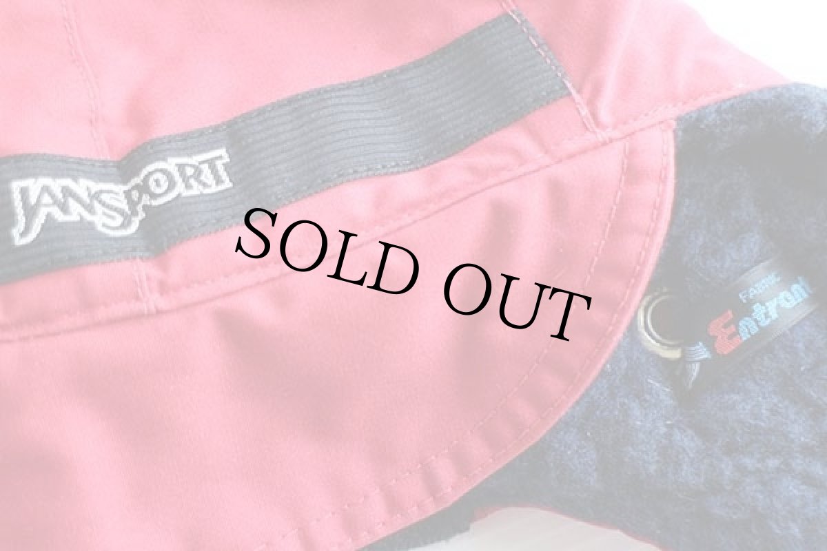 画像5: 90s JANSPORTジャンスポーツ パイル フリースライナー 耳当て付き ナイロンキャップ 赤 (5)