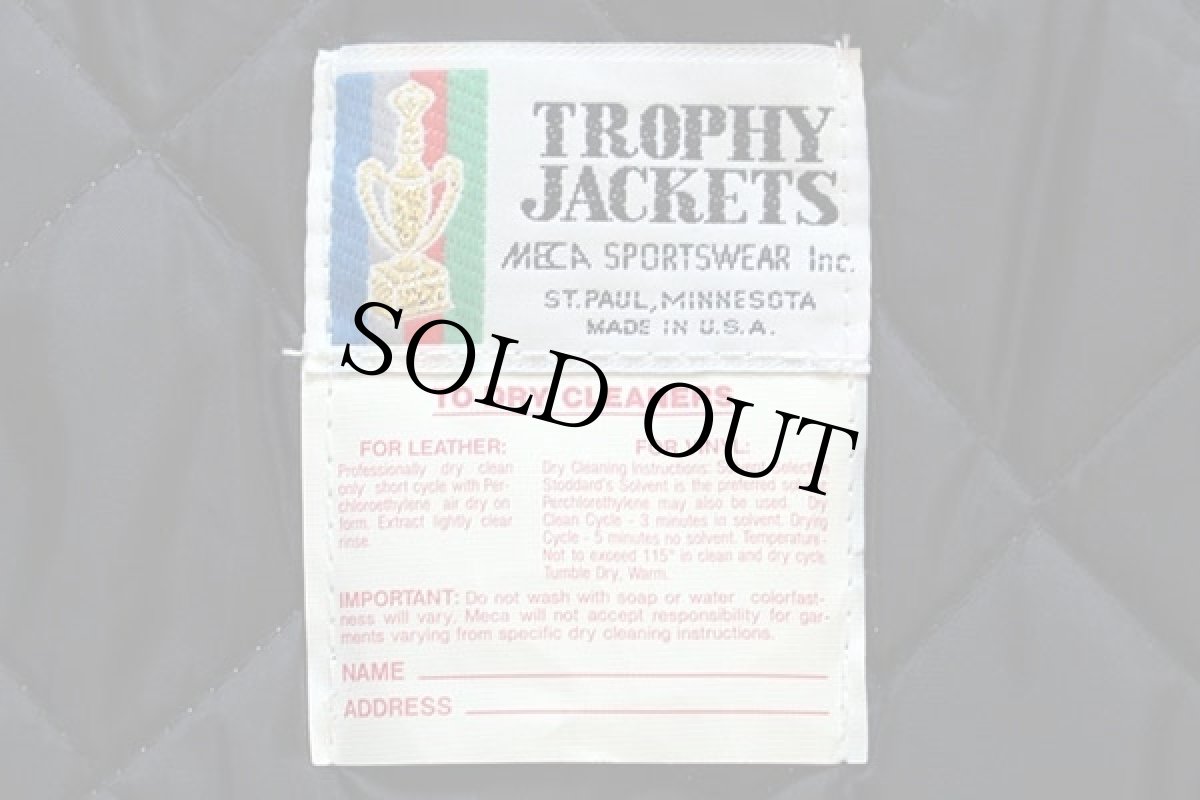 画像4: 80s USA製 TROPHY JACKETS キルティングライナー オールレザー スタジャン 黒 (4)