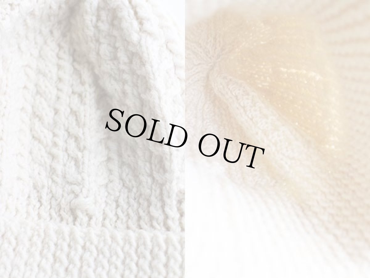 画像3: ケーブル編み ウールニット キャップ ナチュラル★フィッシャーマン (3)