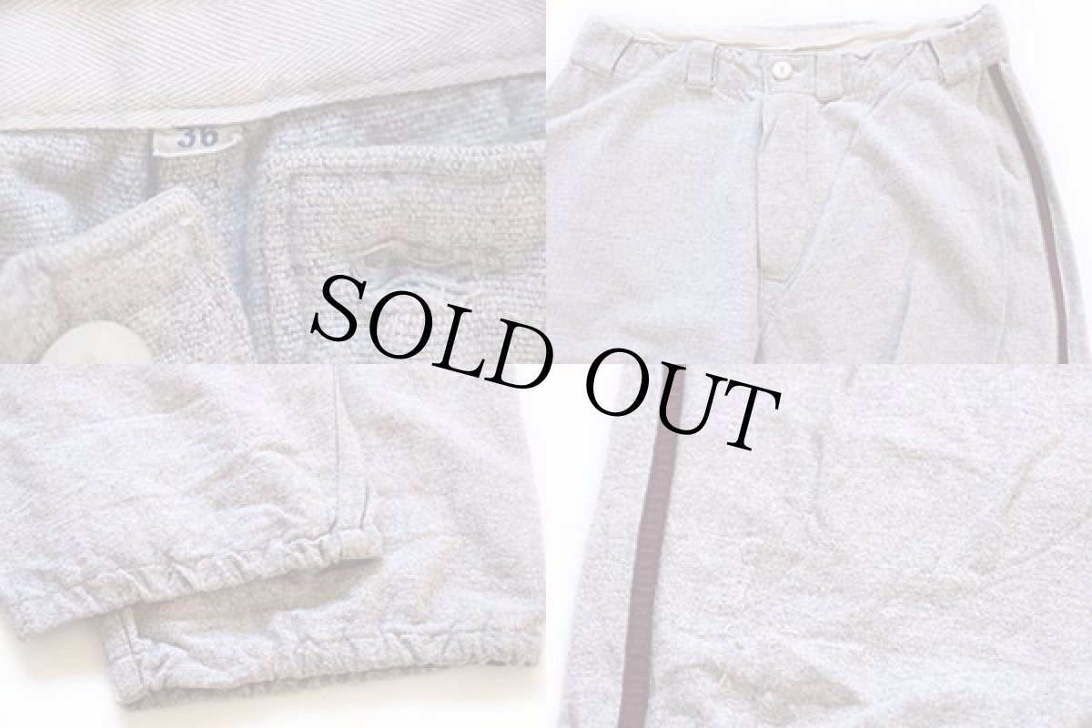 画像3: 50s ウール ベースボールパンツ 杢ブルーグレー 36 (3)