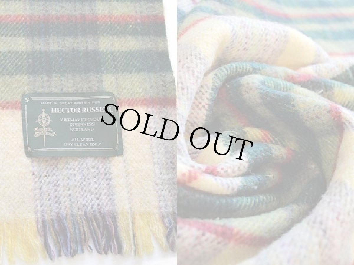 画像3: 英国製 HECTOR RUSSELL タータンチェック ウール ブランケット (3)