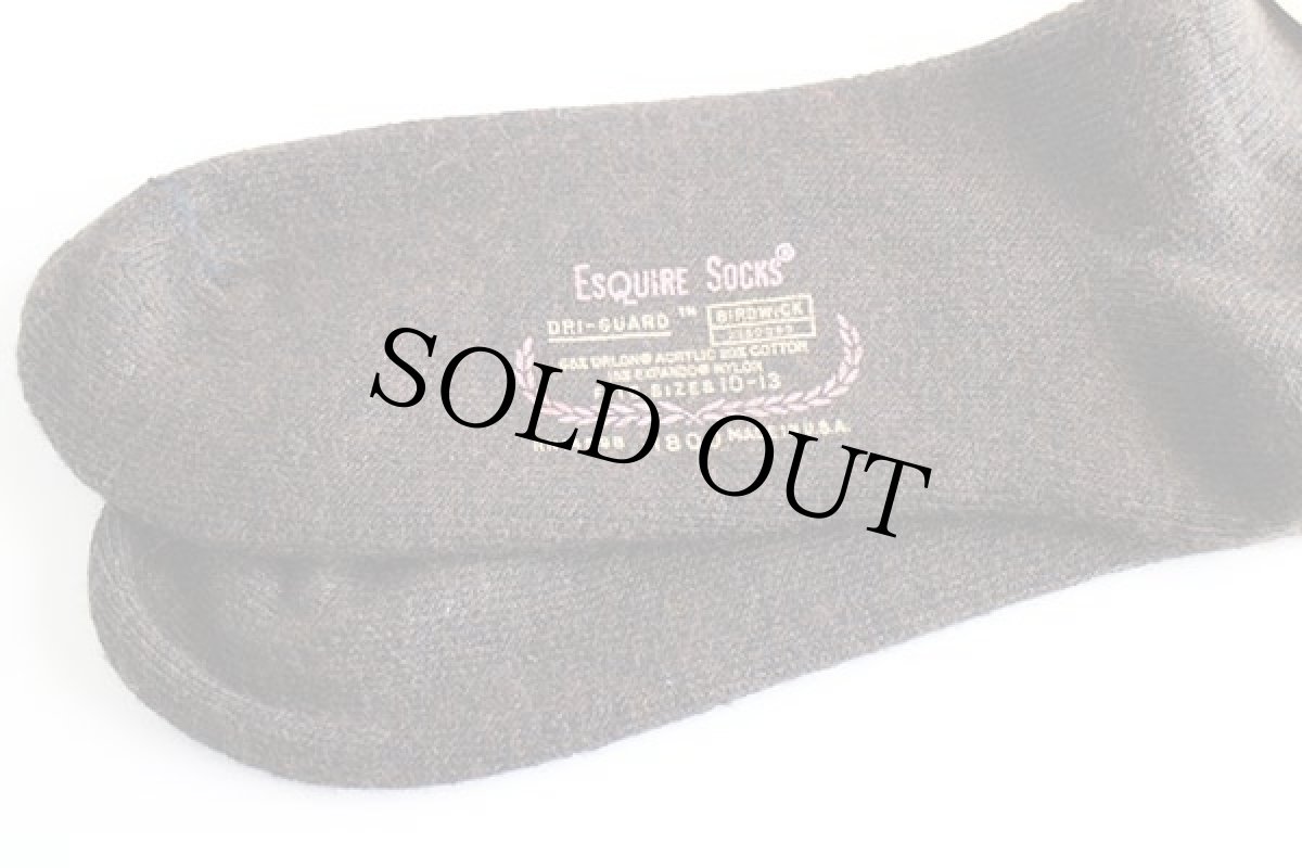 画像3: デッドストック★ビンテージ USA製 ESQUIRE SOCKS ソックス 焦げ茶 10-13★靴下 (3)