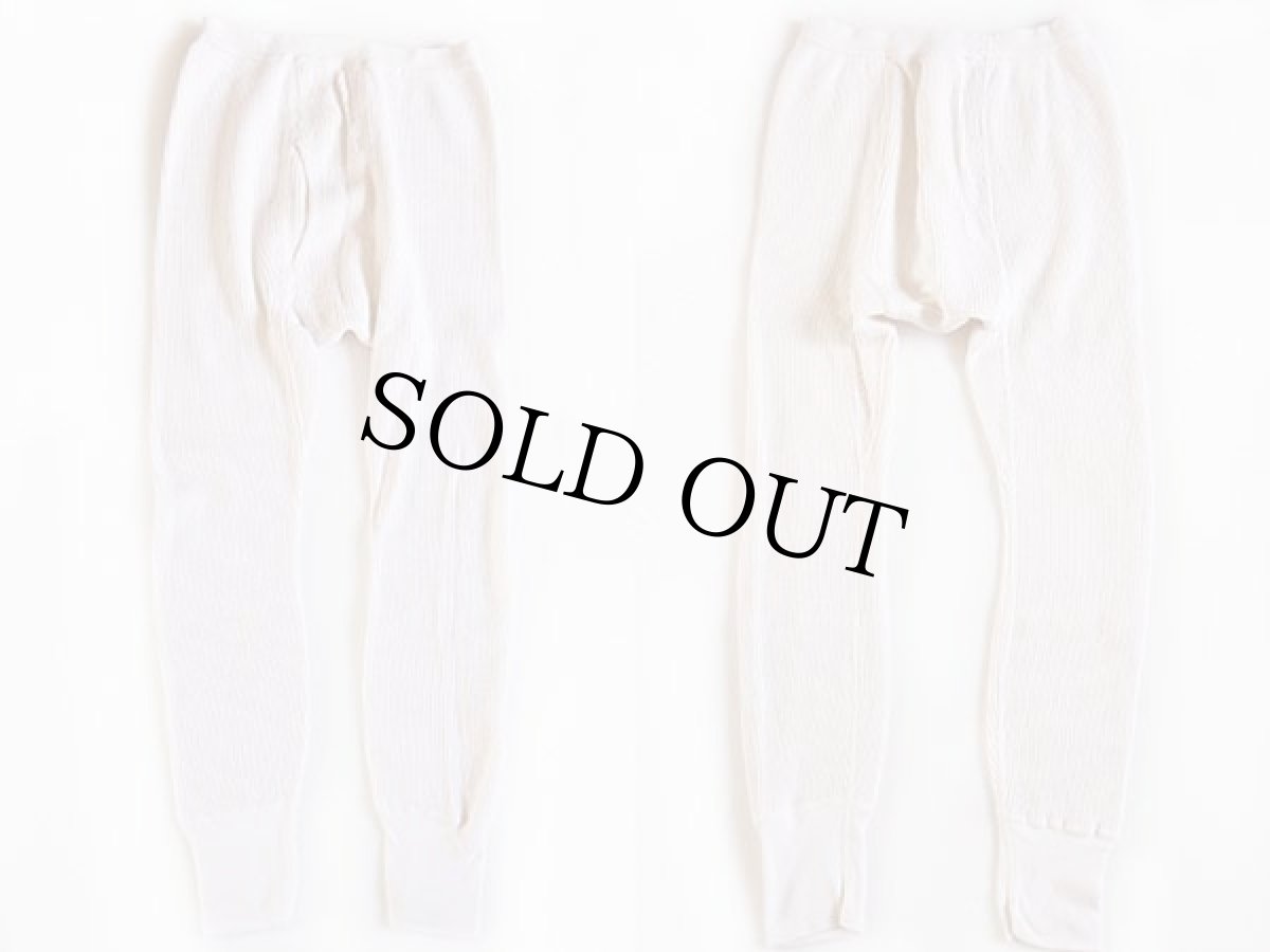 画像2: 60s SEARS コットン サーマルパンツ ナチュラル S (2)