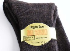 画像2: デッドストック★ビンテージ USA製 ESQUIRE SOCKS ソックス 焦げ茶 10-13★靴下 (2)