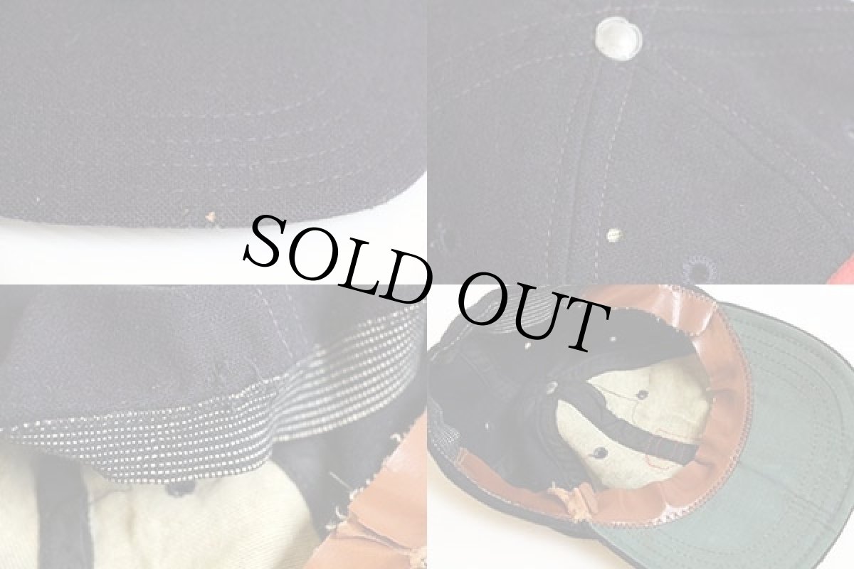 画像3: 50s P フェルトパッチ ウール ベースボールキャップ 紺 (3)