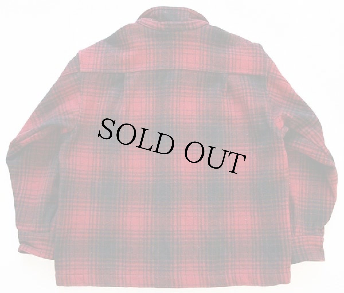 画像2: 80s USA製 SMITH&HAWKEN オンブレチェック ウール シャツジャケット 赤×黒 L (2)