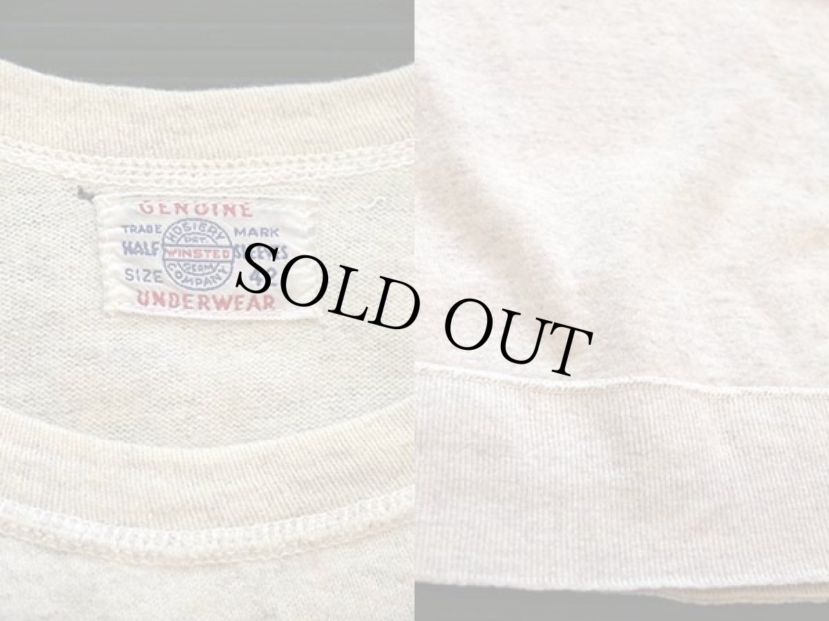 画像3: 30s WINSTED ウール 半袖アンダーシャツ 杢ナチュラル 42 (3)